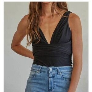 By Together Black V-Neck Bodysuit